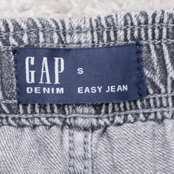 Gap Denim Easy Pull On Cargo Jeans Gray Stonewashed Cropped Womens Size S - Picture 4 of 14